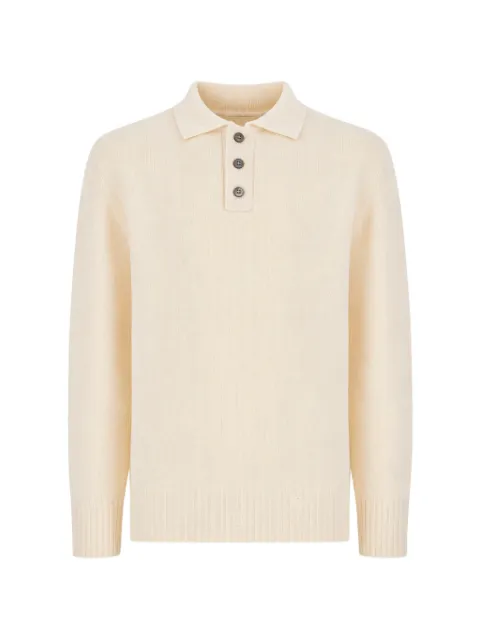 AMARANTO button-up collar polo shirt