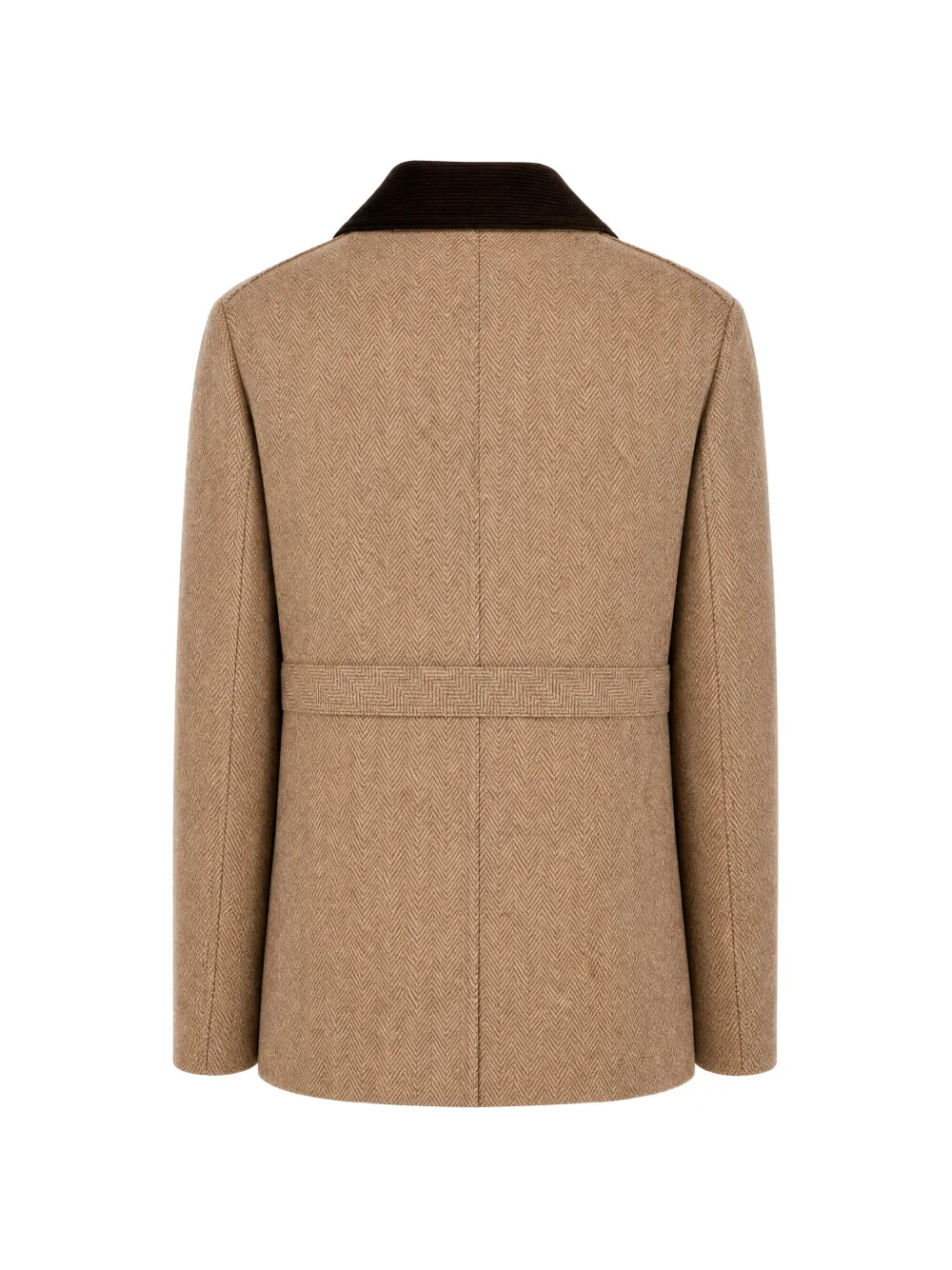 Fortela Herringbone-pattern Corduroy-collar Blazer in Neutrals, view 2