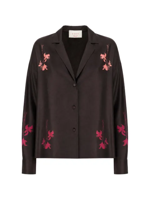 CO.GO floral-print silk shirt