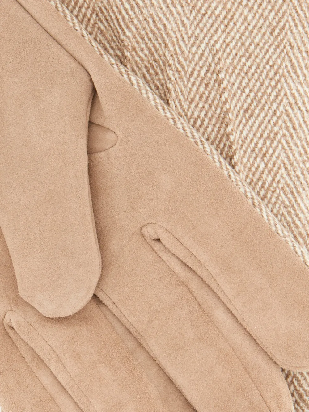 Jacob Cohën herringbone-pattern paneled gloves Beige