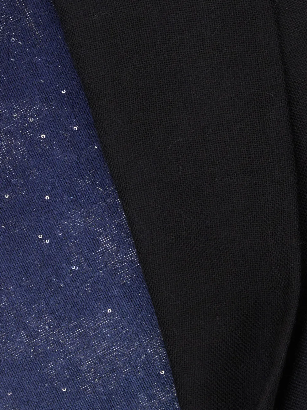 Faliero Sarti sequin-embellished frayed scarf Blauw