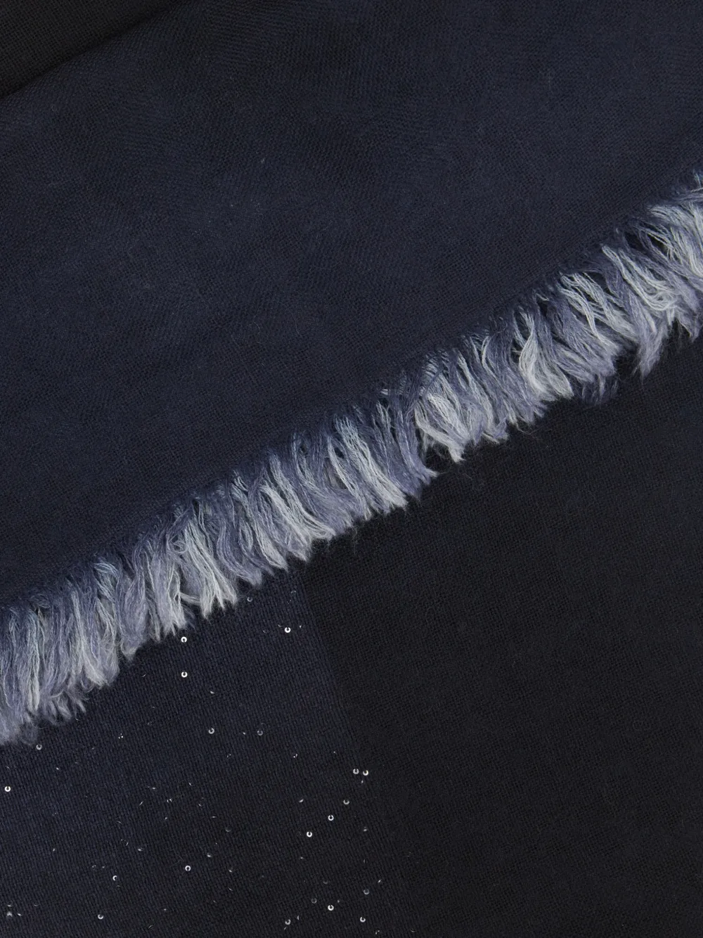 Faliero Sarti sequin-embellished frayed scarf Blauw