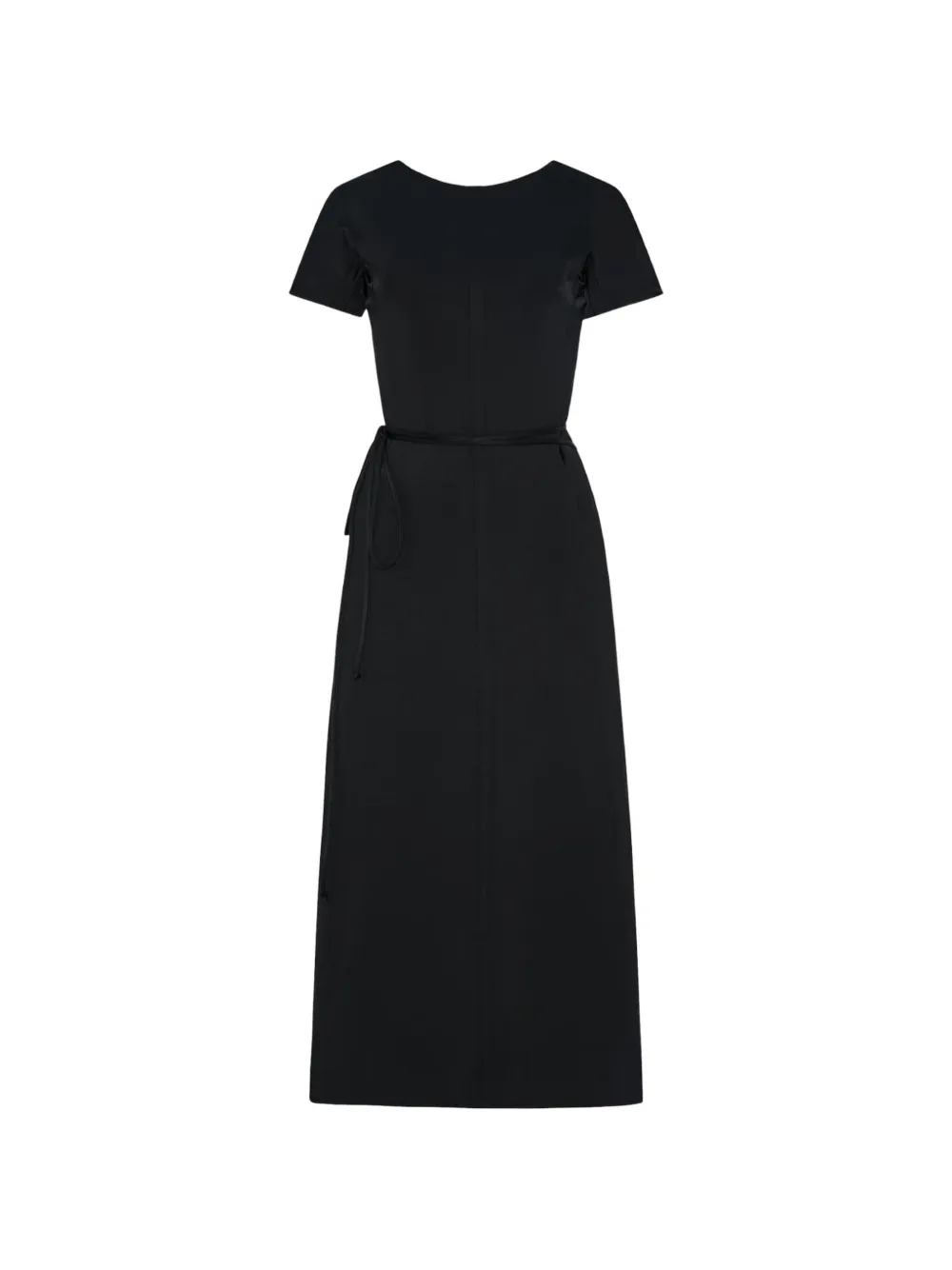 Another Tomorrow boat-neck midi dress - Schwarz