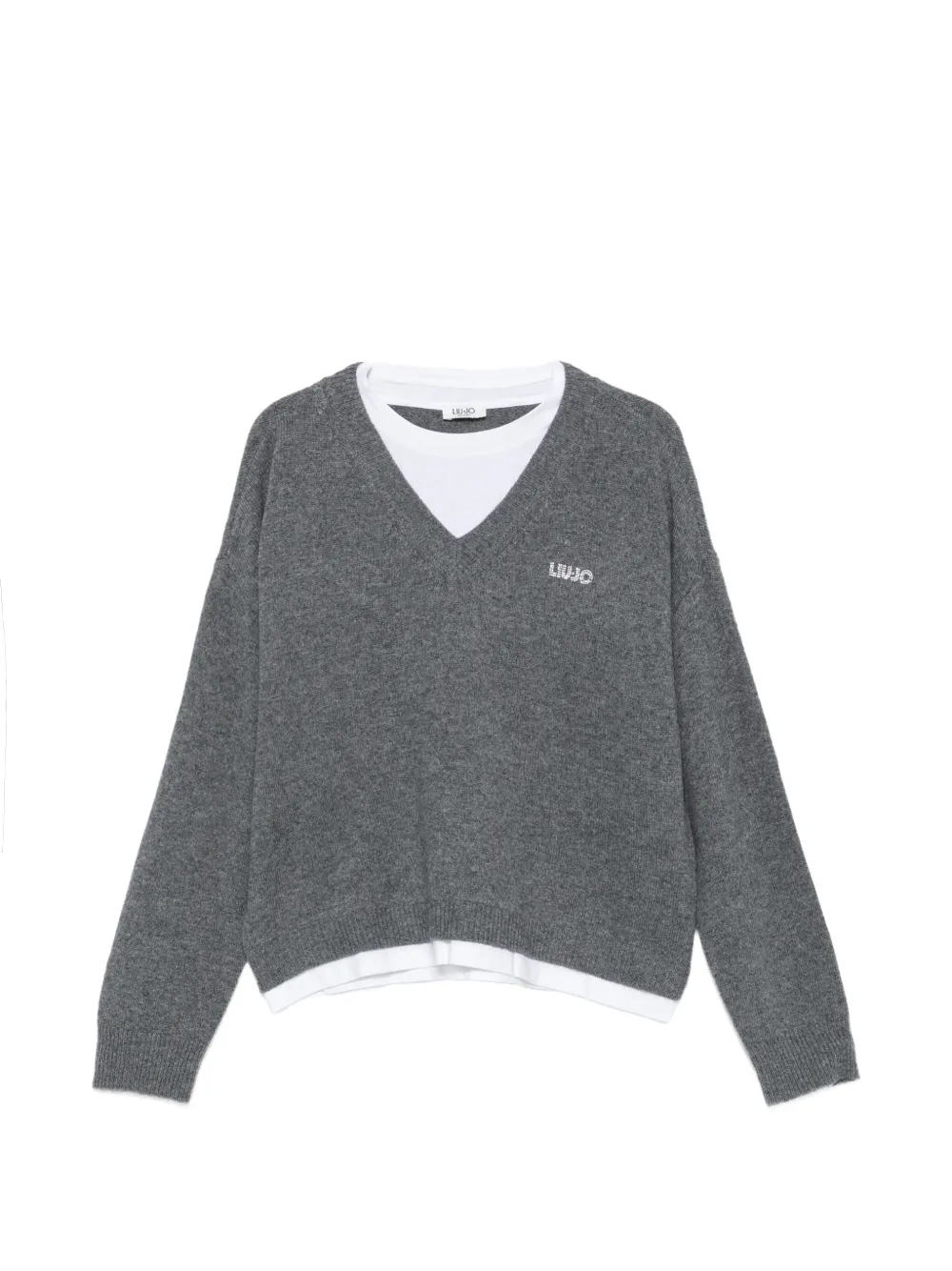 LIU JO logo-embellished layered-effect sweater - Grigio