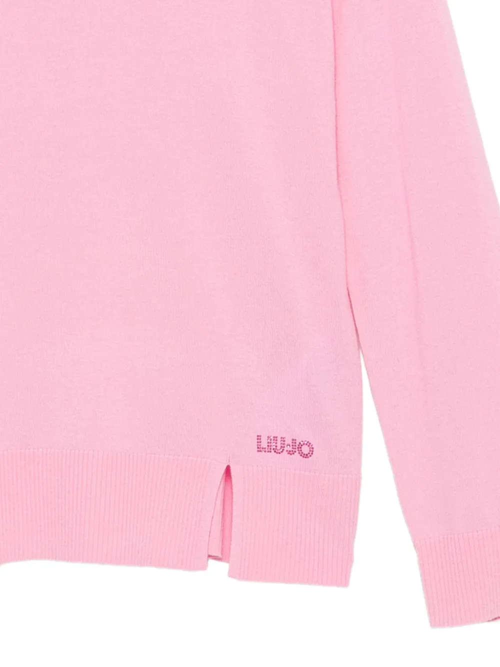 LIU JO logo-embellished side-slit sweater Roze