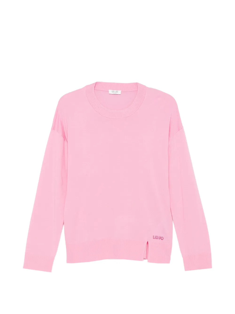 LIU JO logo-embellished side-slit sweater Roze