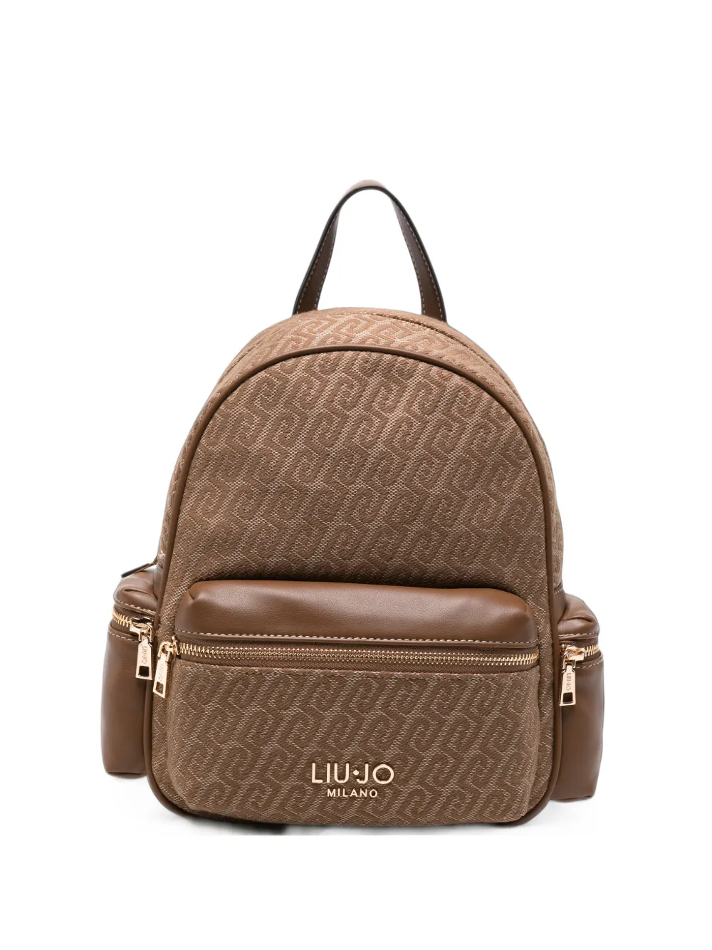 LIU JO monogram-jacquard backpack - Marrone