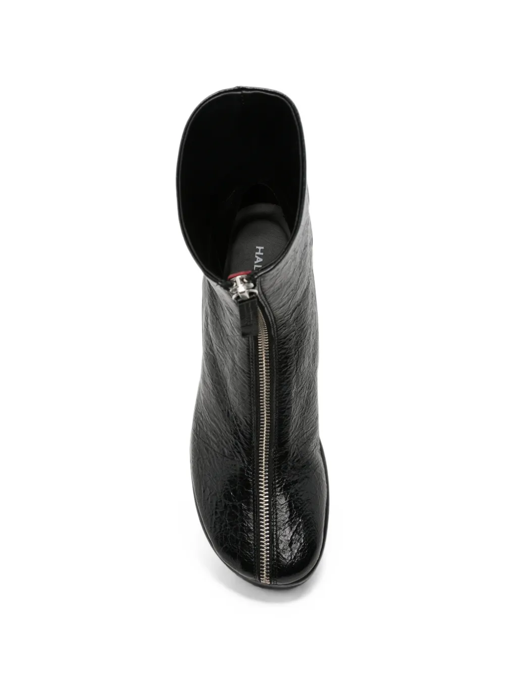 Halmanera front-zip leather ankle boots Zwart