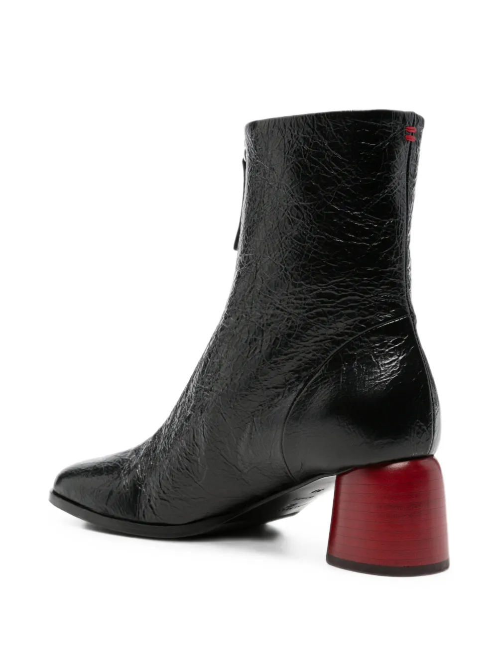 Halmanera front-zip leather ankle boots Zwart