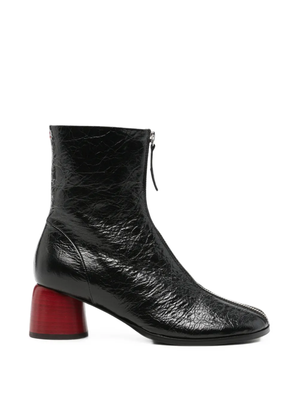 Halmanera front-zip leather ankle boots Zwart