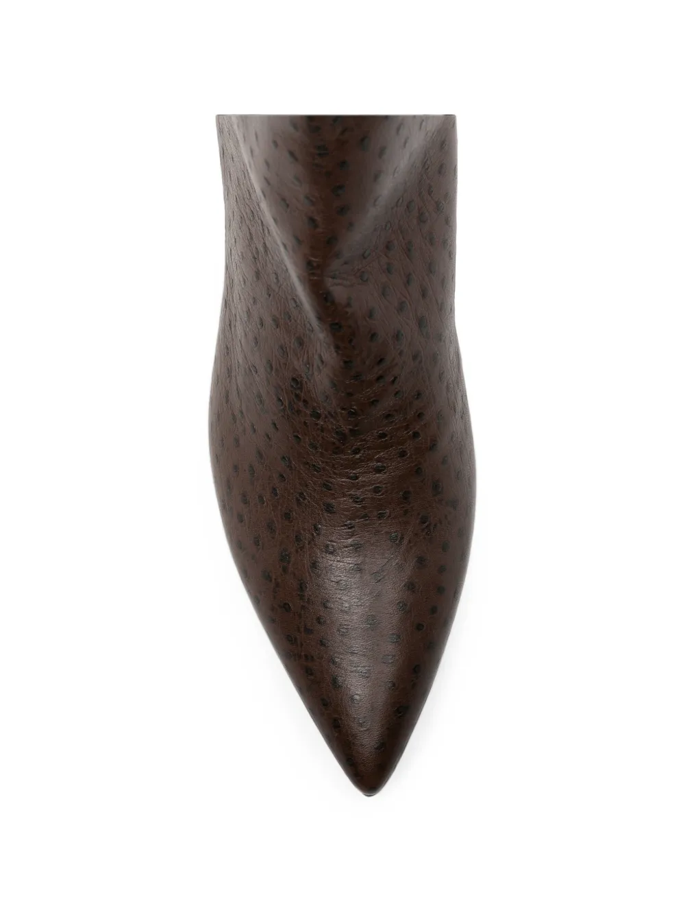 Halmanera ostrich-effect pointed-toe ankle boots Bruin