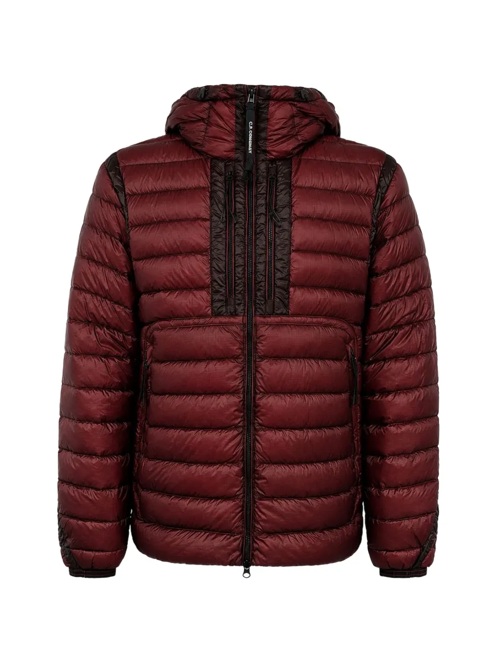C.P. Company Goggle-detail quilted jacket - Rosso