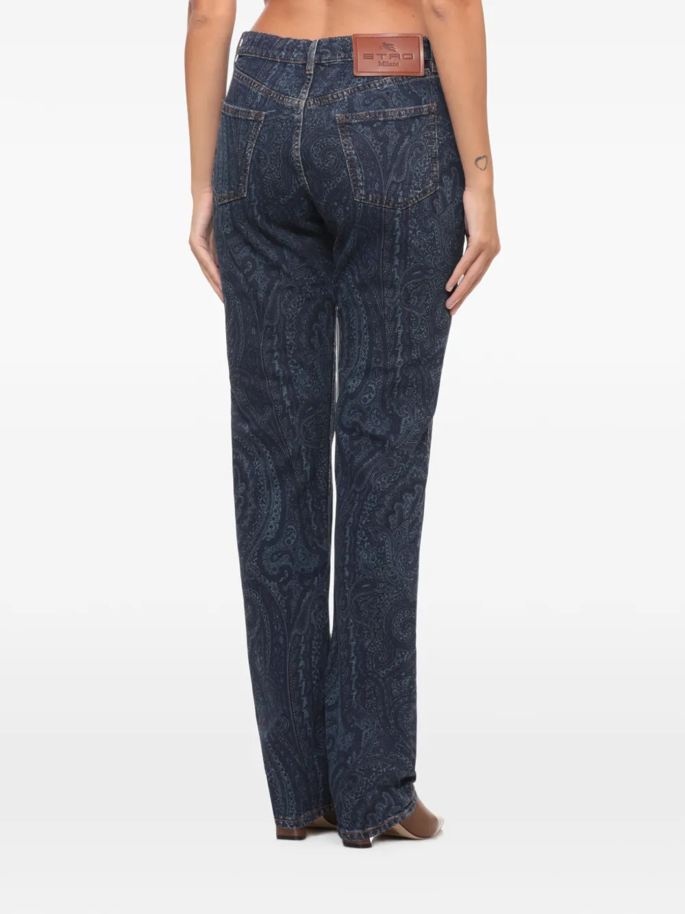ETRO Jeans met paisley-print Blauw