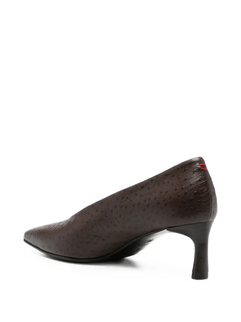 Halmanera Jade ostrich-effect heeled pumps Bruin