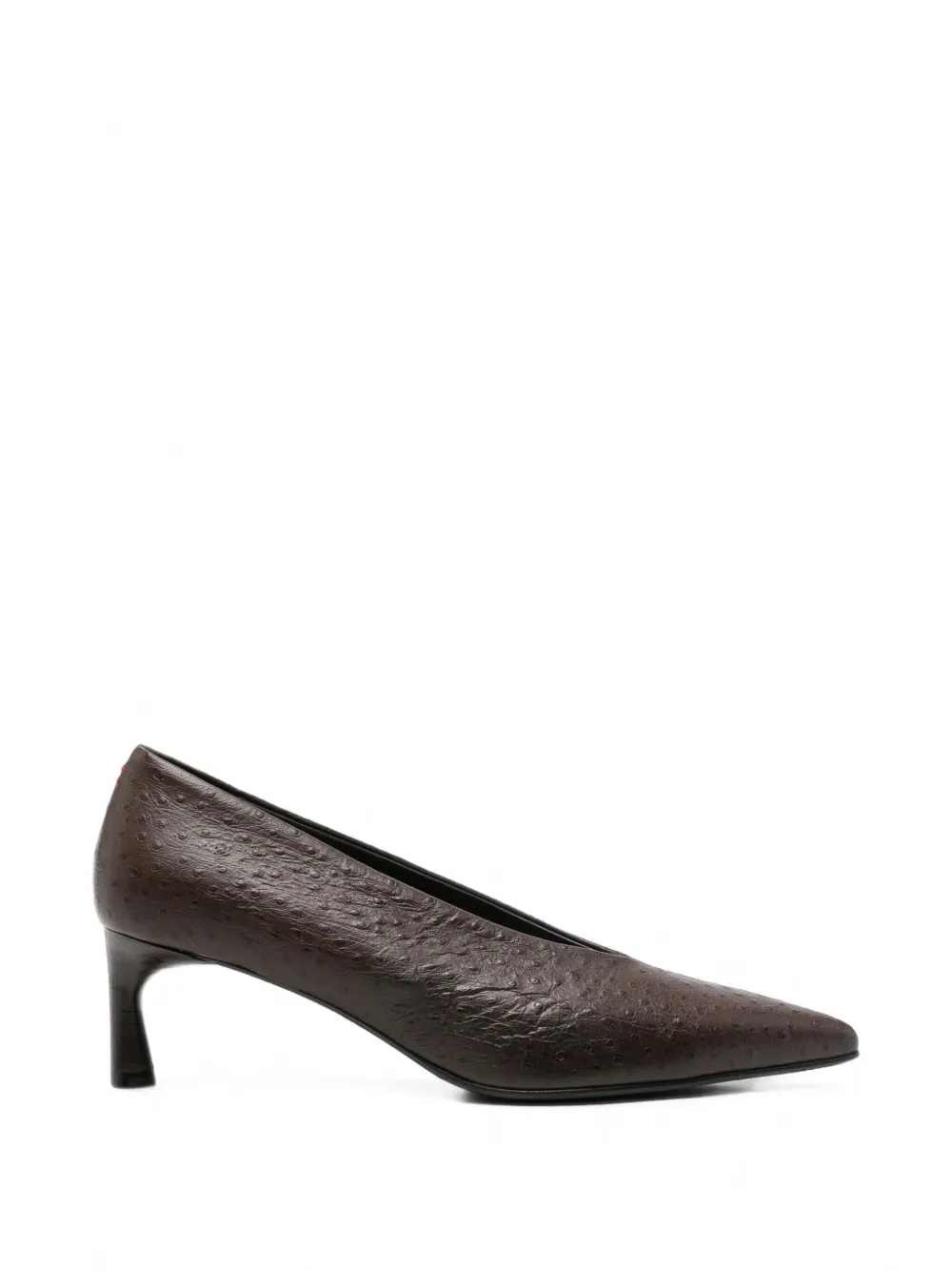 Halmanera Jade ostrich-effect heeled pumps Bruin