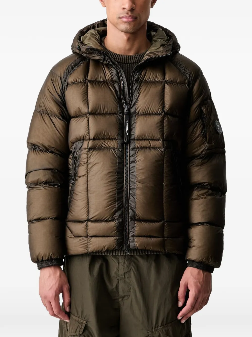 C.P. Company D.D. shell hooded puffer jacket - Marrone