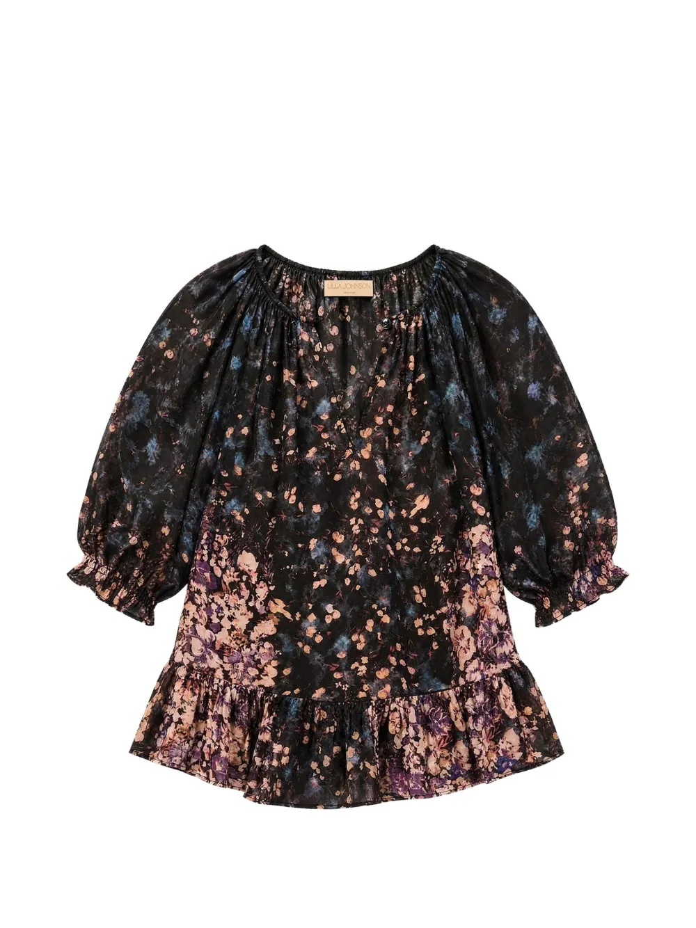 Ulla Johnson Blusa Elise a fiori jacquard - Nero