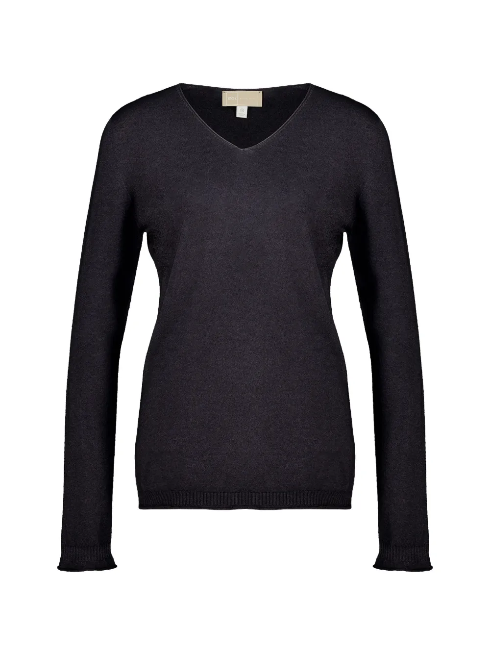 120% Lino V-neck Wool Sweater In Black