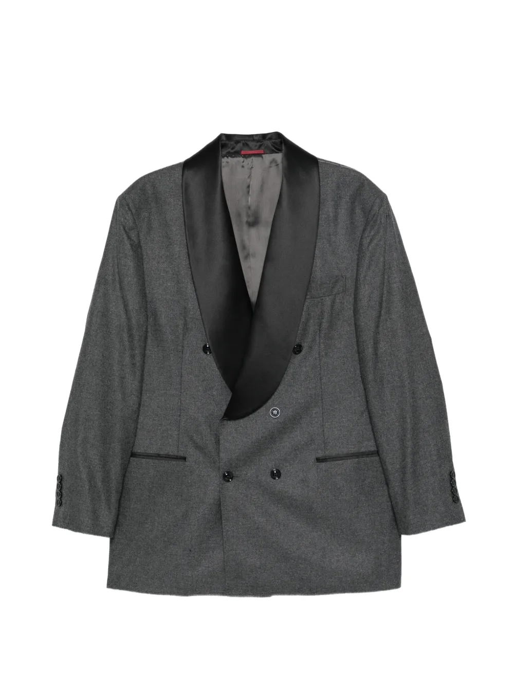 Brunello Cucinelli double-breasted shawl-lapel suit - Grau