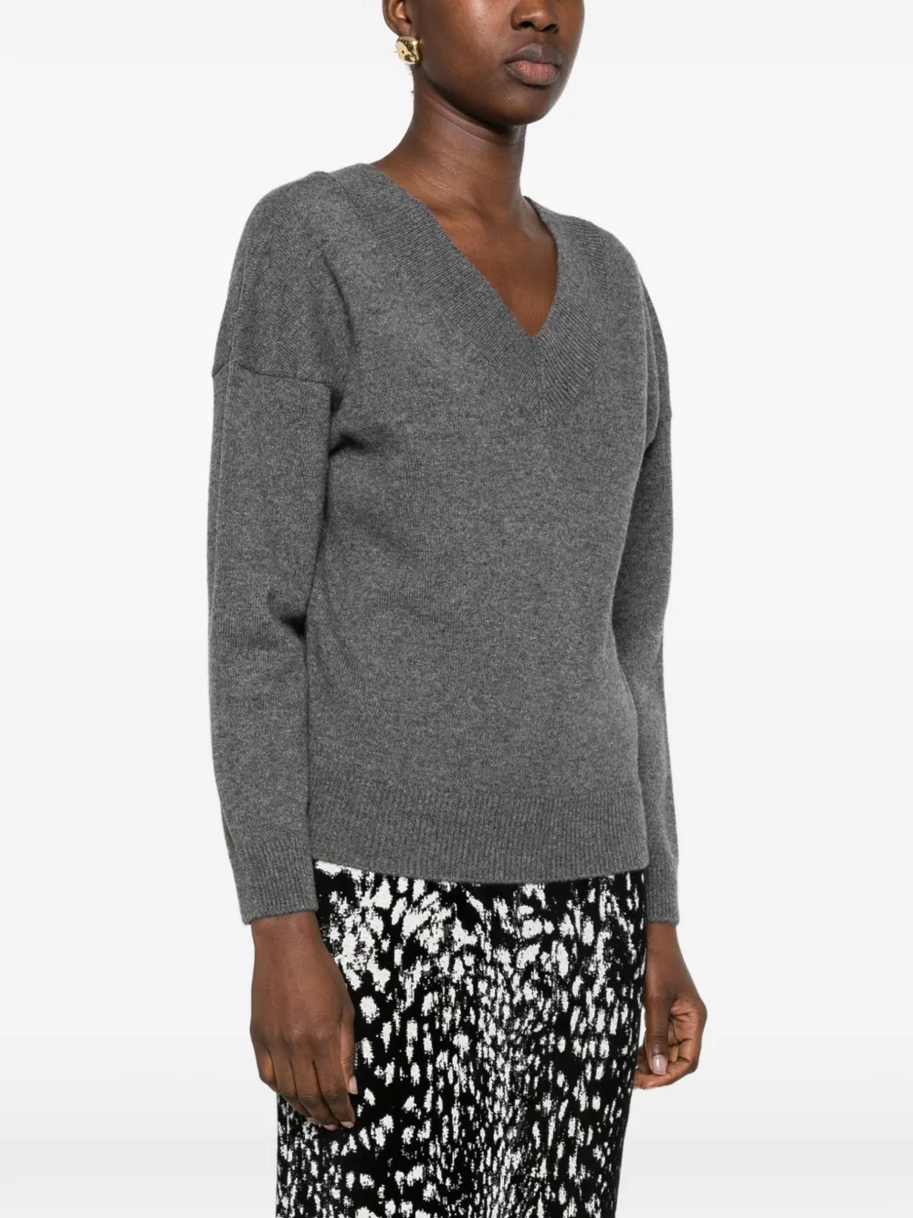 TOM FORD V-neck long-sleeve sweater Grijs