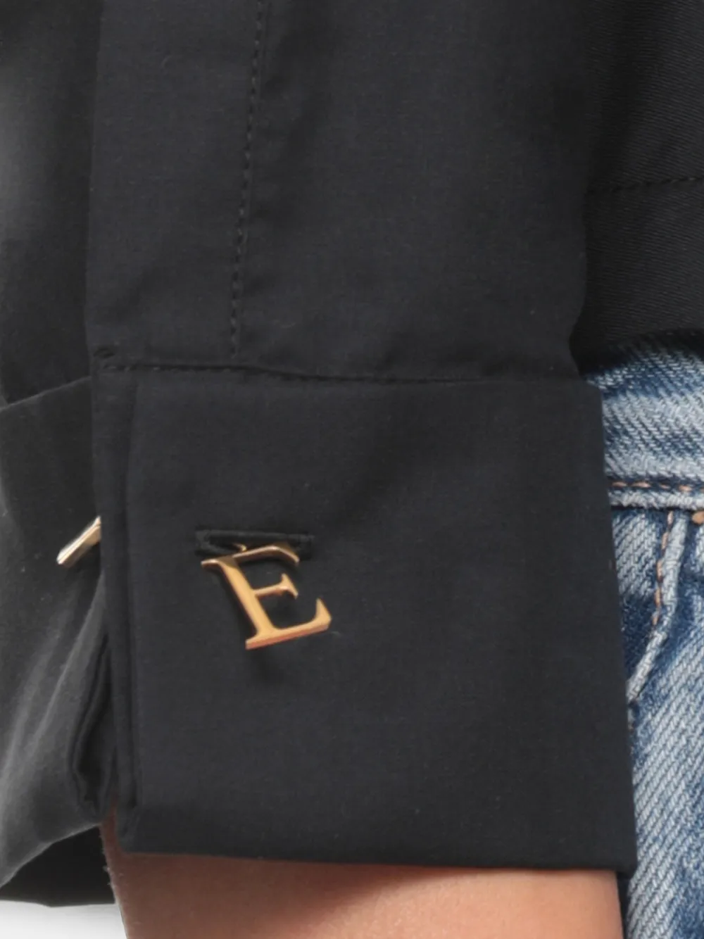 Elisabetta Franchi Cropped T-shirt Zwart