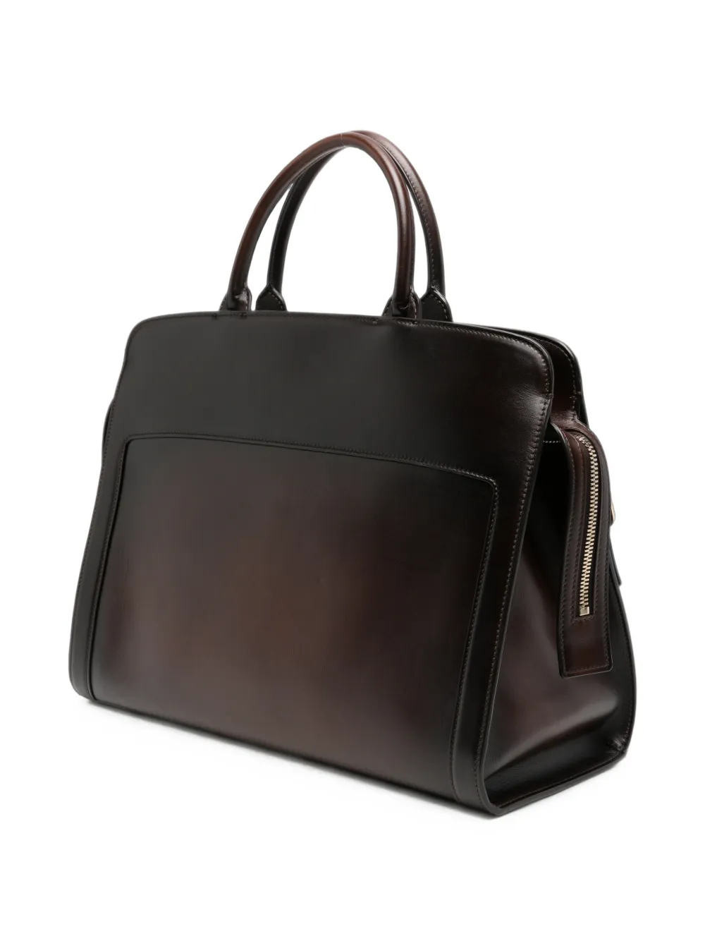 Santoni Shopper van gepolijst leer Bruin
