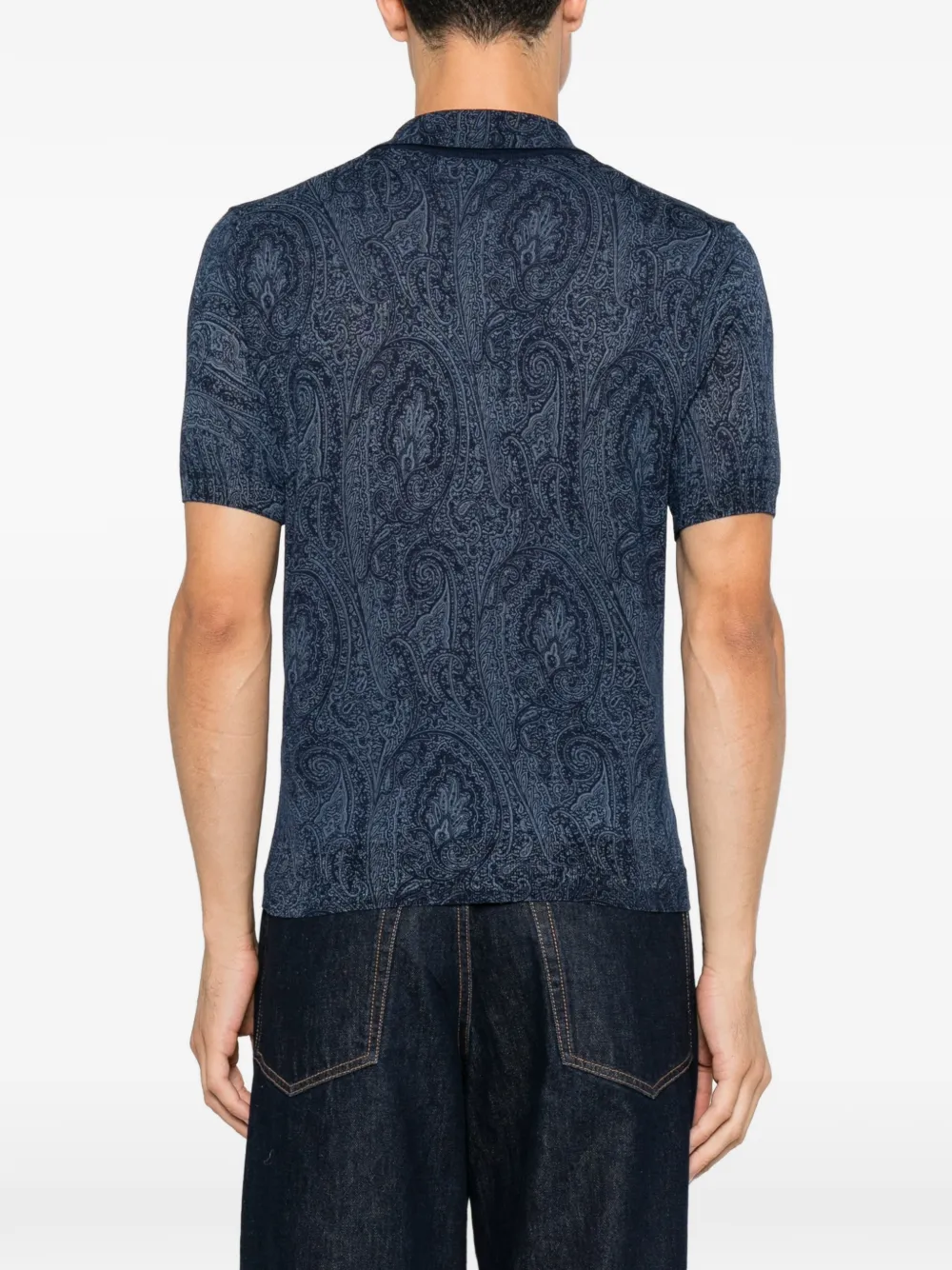 ETRO Poloshirt met paisley-print Blauw