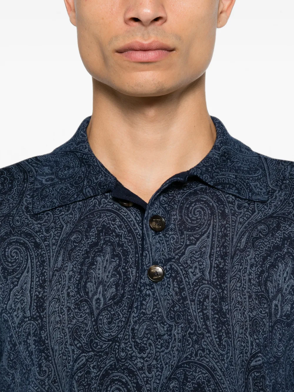 ETRO Poloshirt met paisley-print Blauw