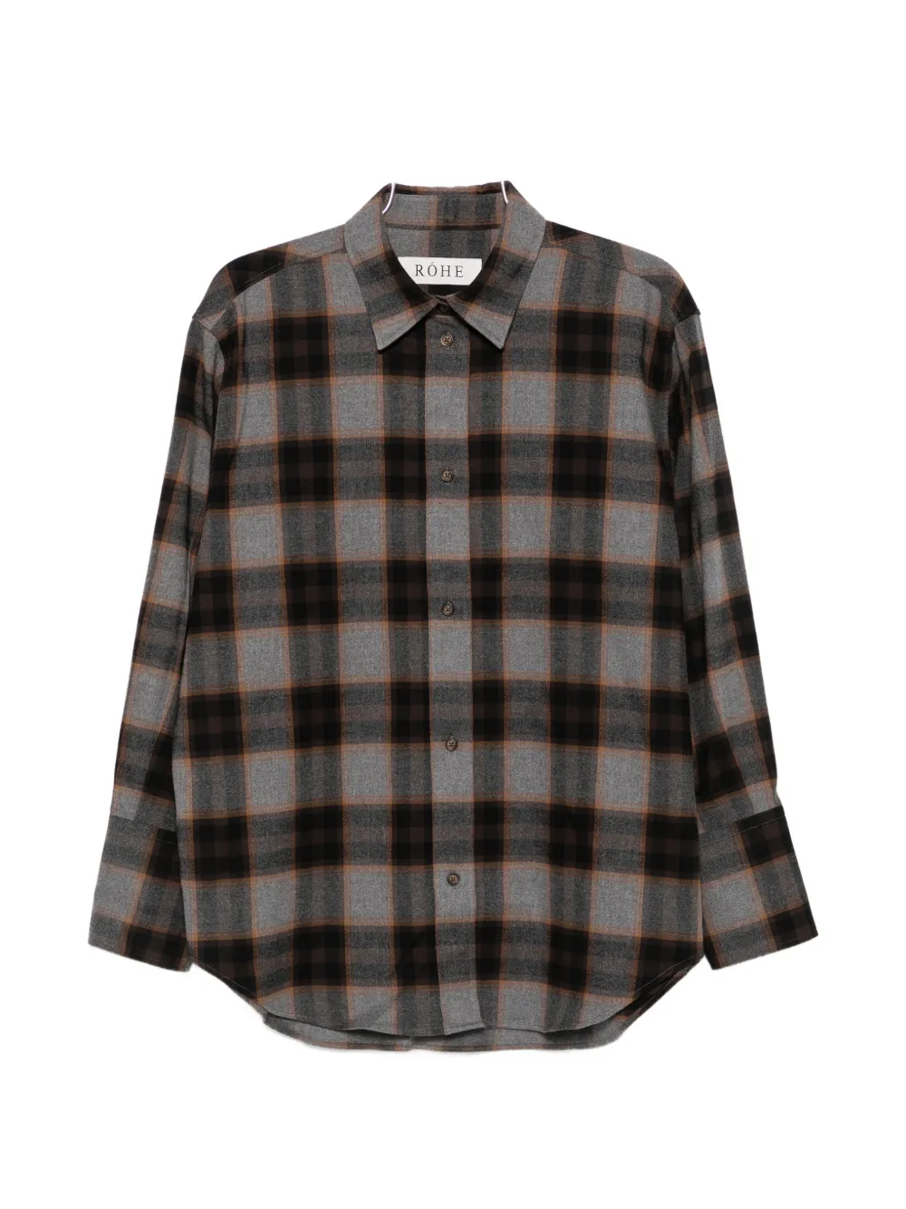 Róhe check-print buttoned shirt - Grau