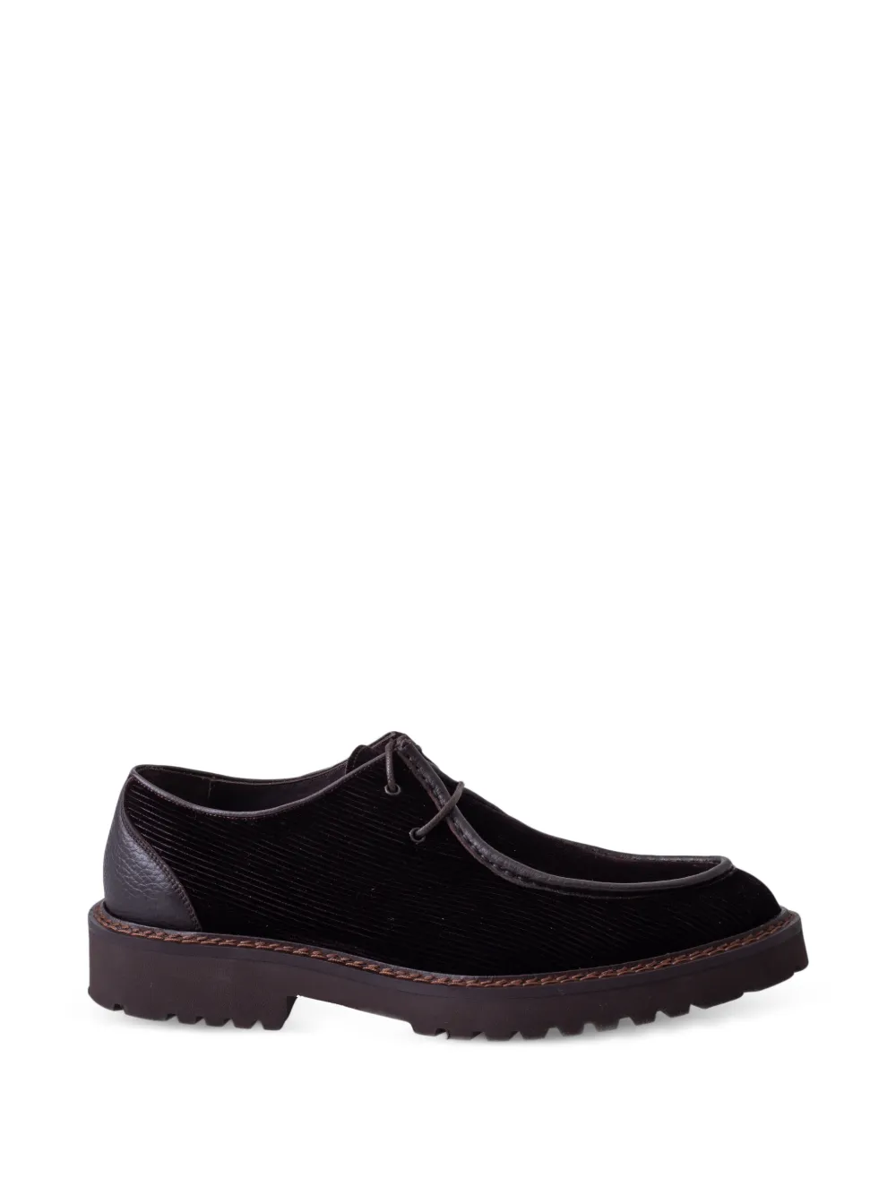 CALCE corduroy leather-trimmed Derby shoes