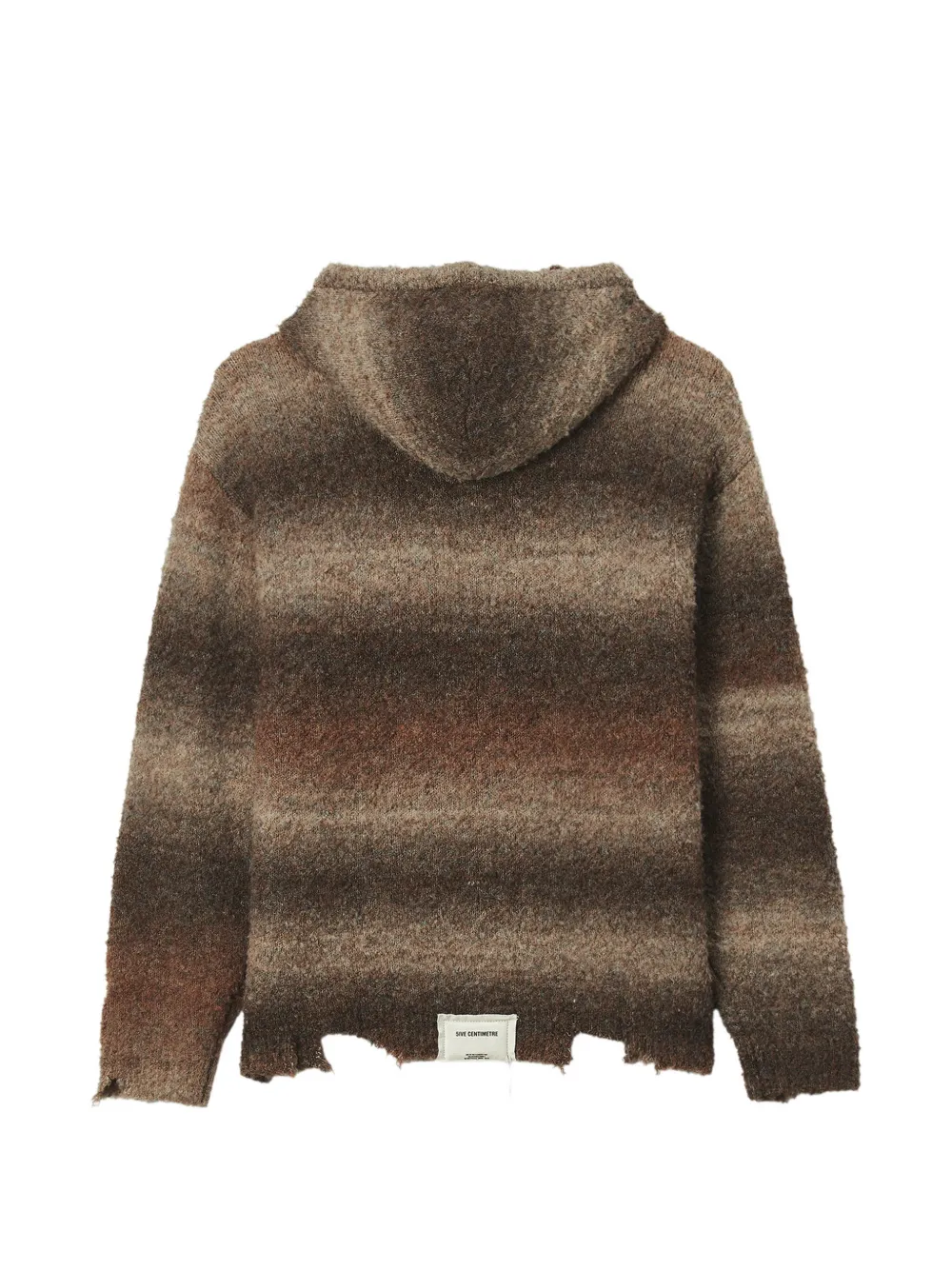 FIVE CM Gerafelde hoodie met ombré-effect en rits Bruin
