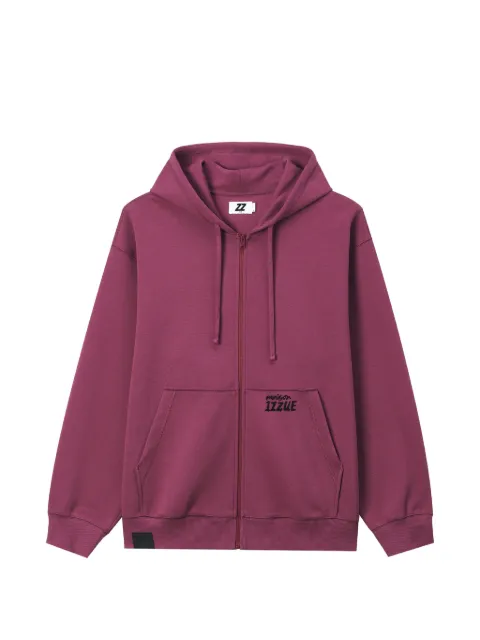 izzue slogan-print zip-up hoodie
