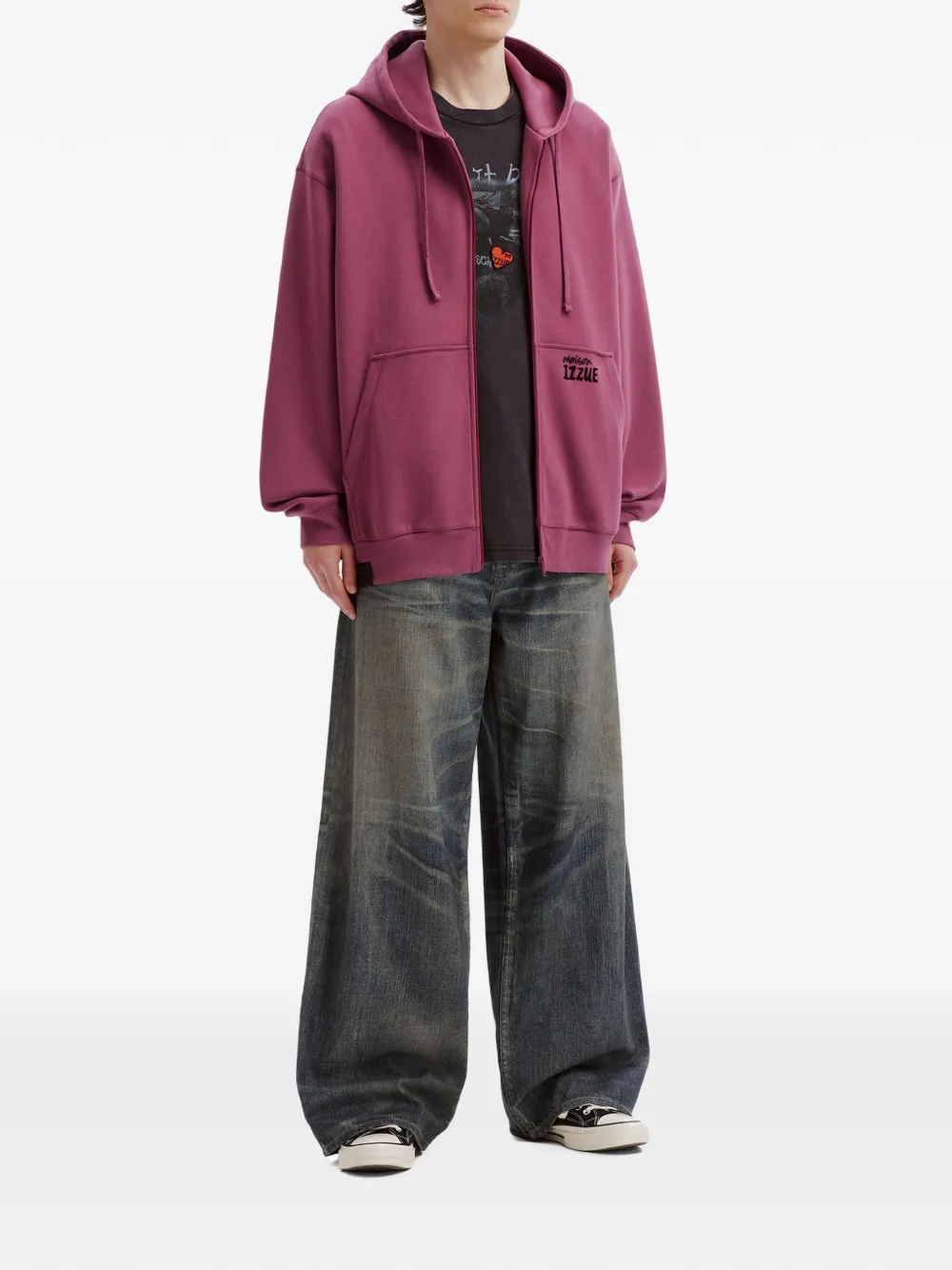 izzue Hoodie met tekst Roze