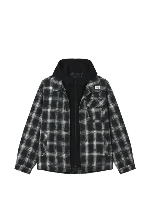 FIVE CM check hooded jacket