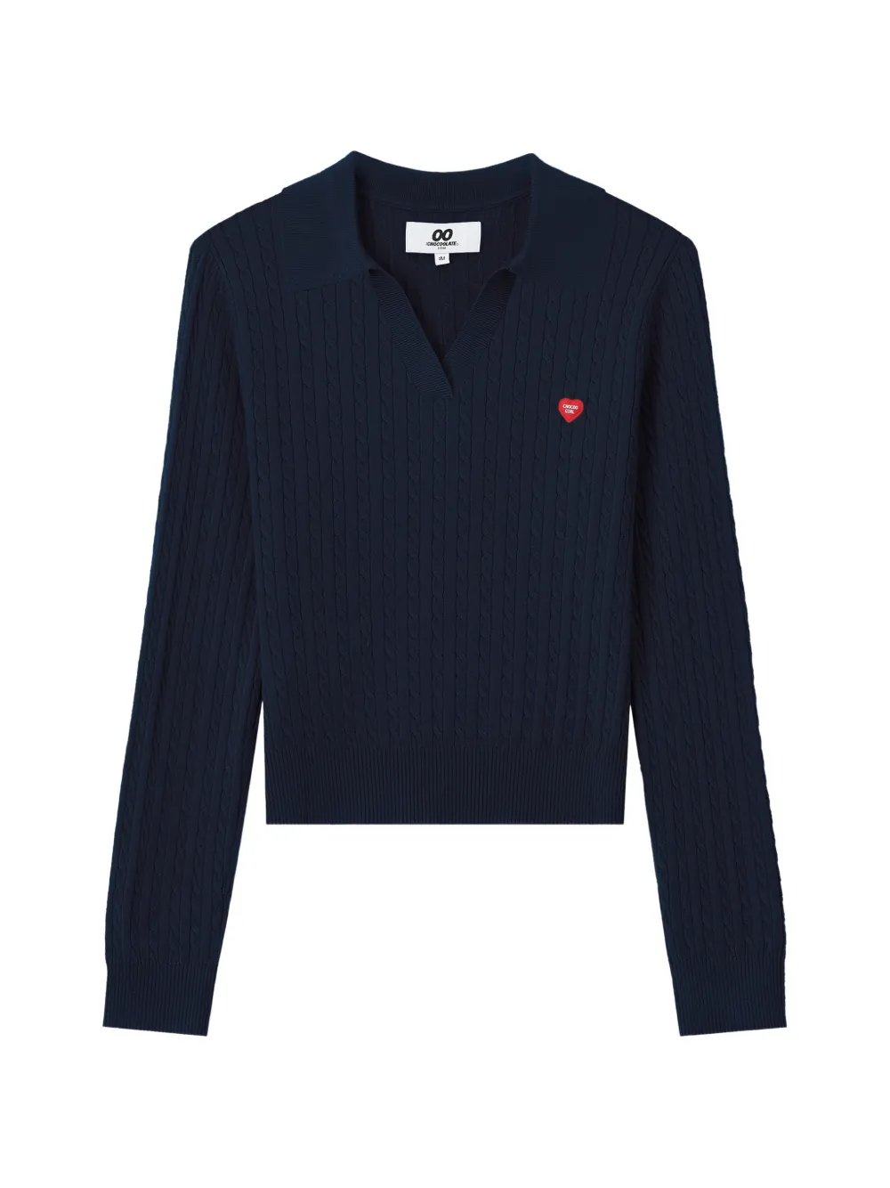 Chocoolate Cable-knit Polo Sweater In 블루
