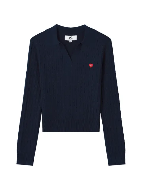 CHOCOOLATE cable-knit polo sweater