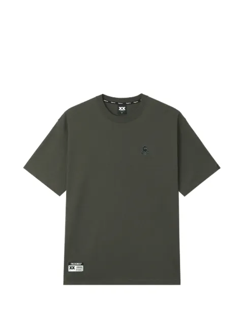 FINGERCROXX logo-embroidered graphic-print t-shirt