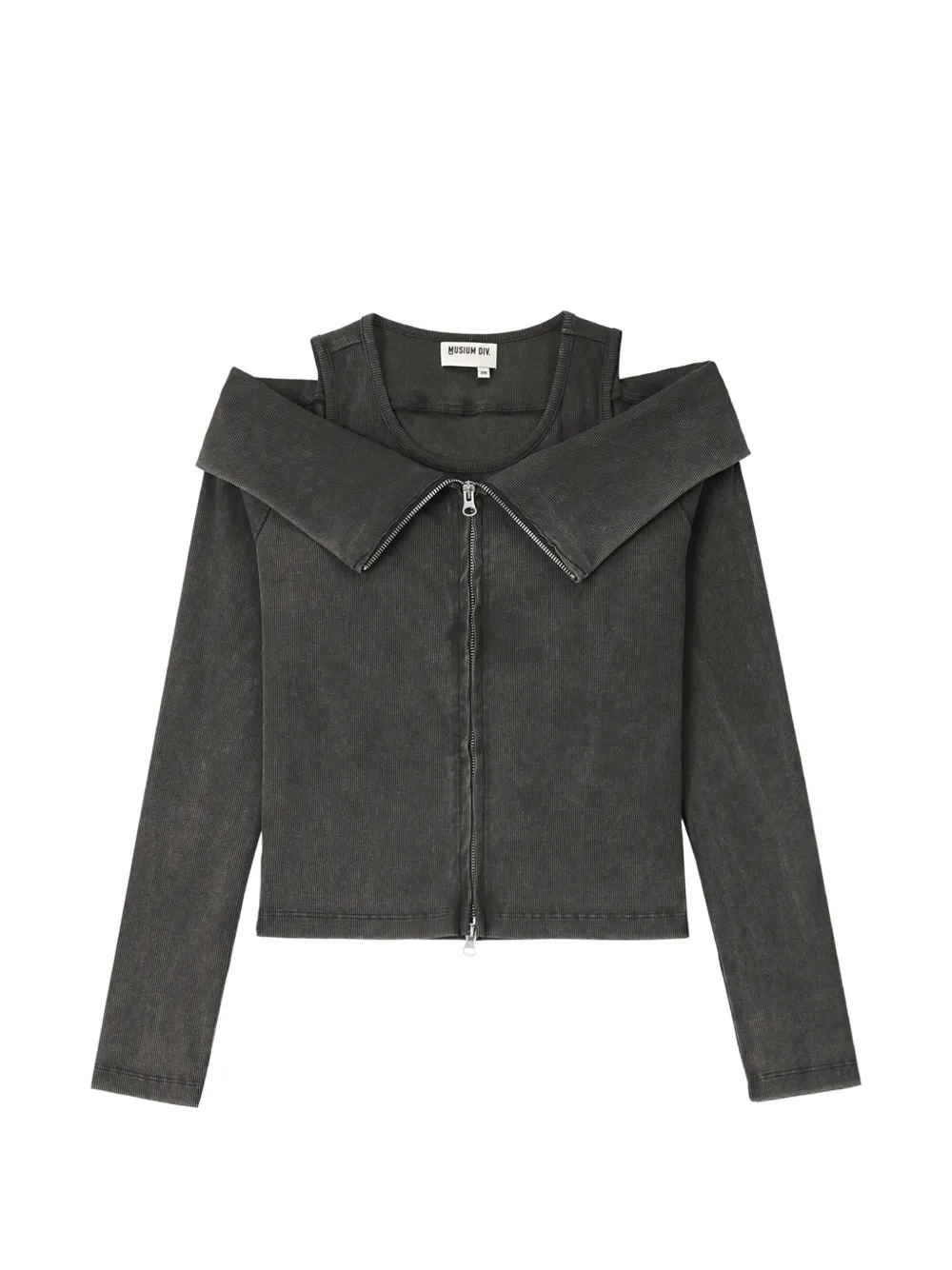 Musium Div. off-shoulder zip-up layered top