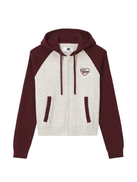 CHOCOOLATE sudadera de canalé con capucha de manga raglán