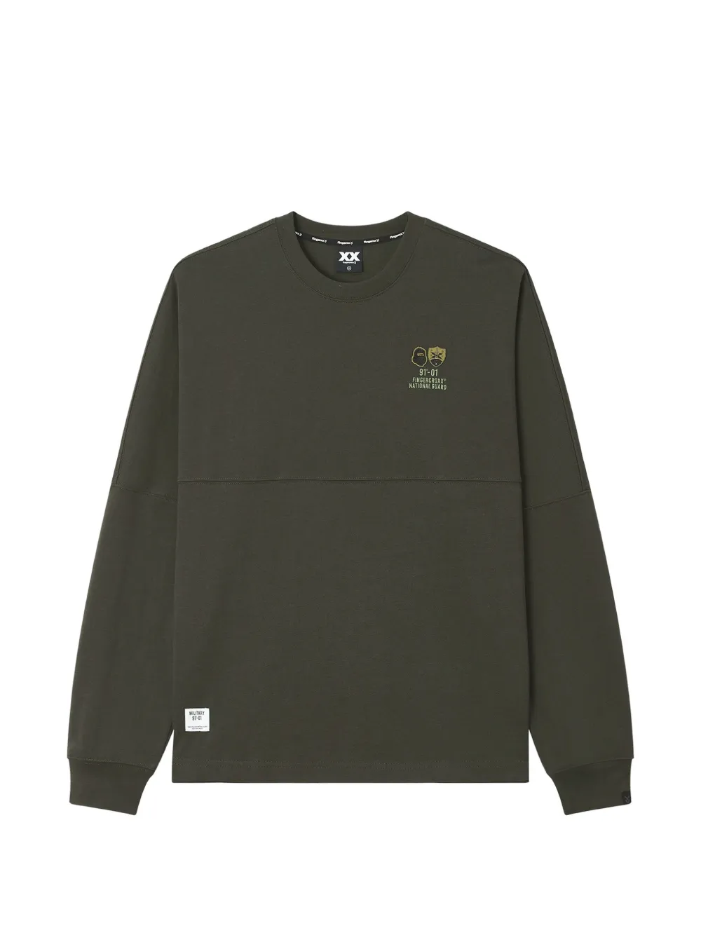 Fingercroxx Logo-print Panelled Sweatshirt In Green