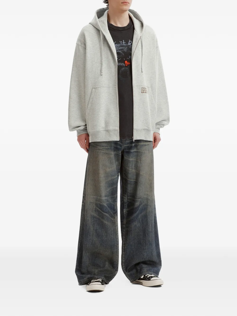 izzue Hoodie met tekst Grijs