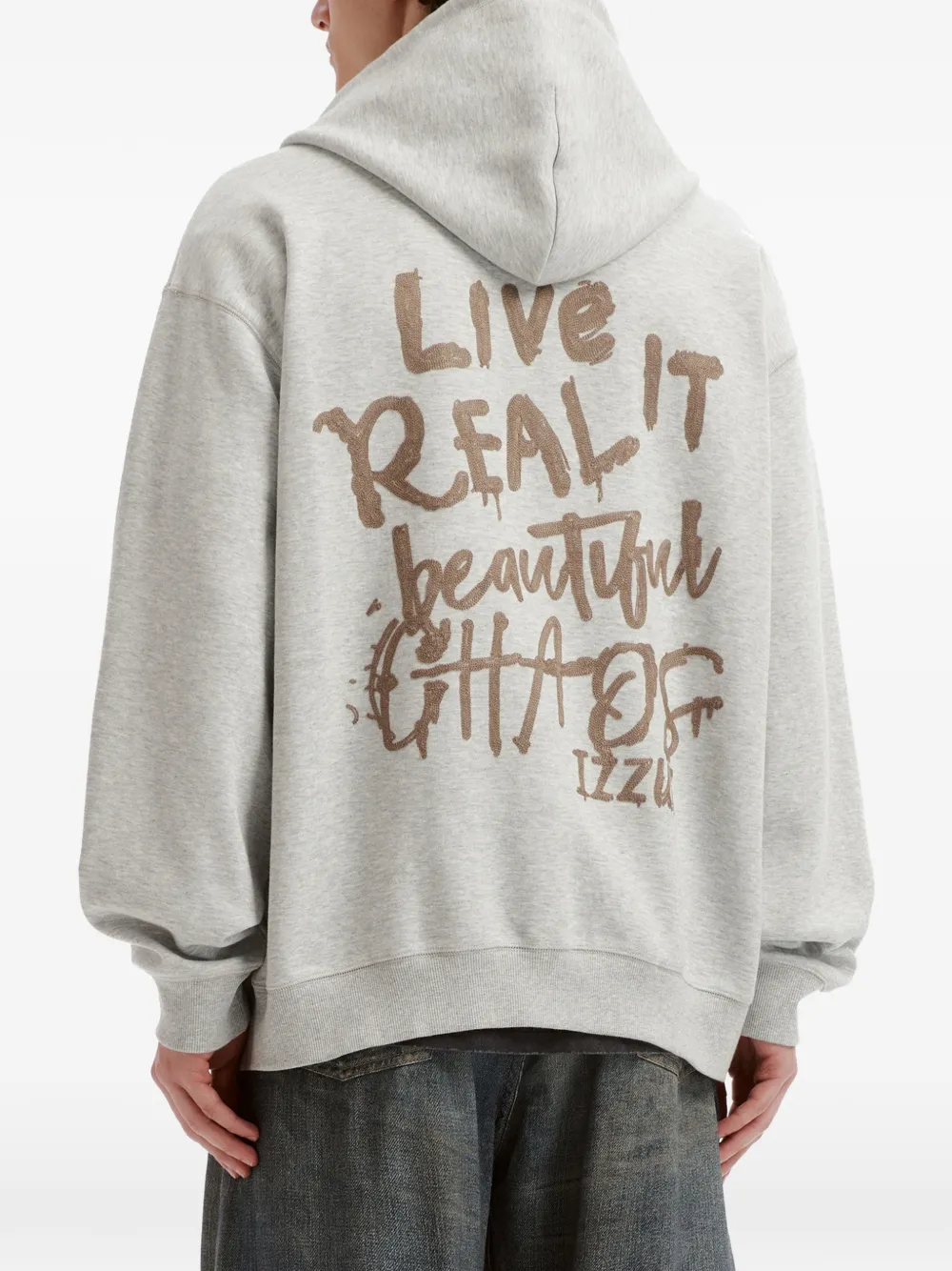 izzue Hoodie met tekst Grijs