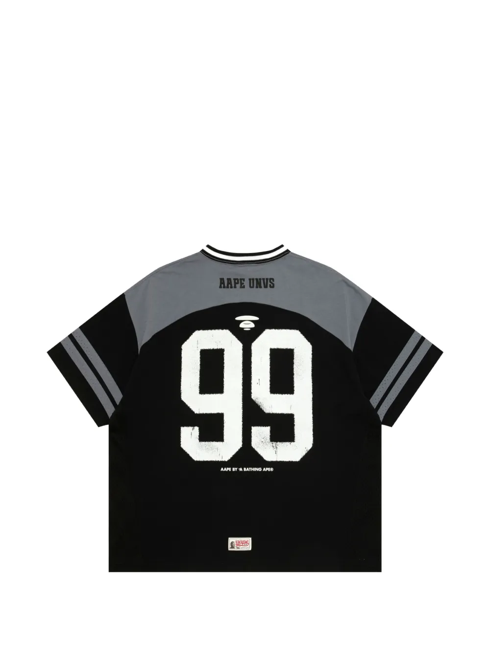 AAPE BY *A BATHING APE logo-patch panelled T-shirt Zwart