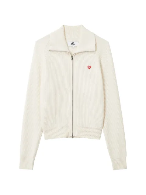 CHOCOOLATE ribbed zip-up cardigan