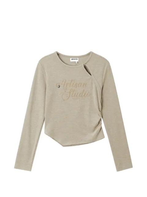 Musium Div. cut-out ruched long-sleeve T-shirt