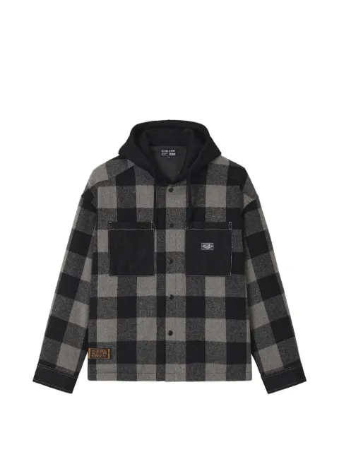 izzue check hooded jacket