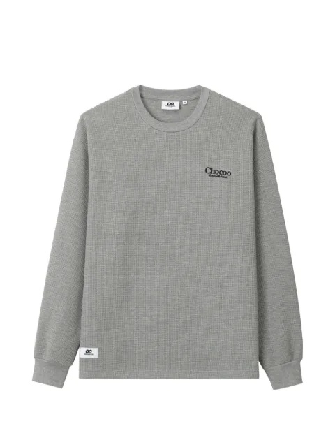 CHOCOOLATE waffle-knit logo-print T-shirt