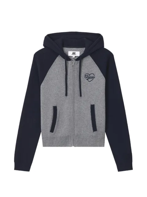 CHOCOOLATE ribbed-knit raglan-sleeve hoodie