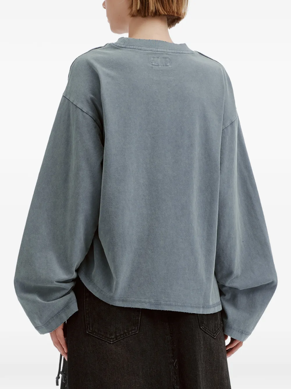 Musium Div. Logo-print Ruched T-shirt In Grey