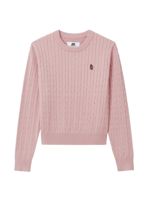 CHOCOOLATE cable-knit logo-patch sweater